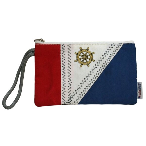 Sailor Bags Handbags - Sailor Bags Tri Sail Wristlet Clutch Nautical Red White Blue Preppy Accessory